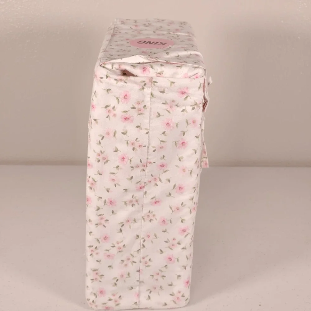 New LAURA ASHLEY King Sheet Set Little Ditsy Pink Floral Cotton Percale 4-Piece
